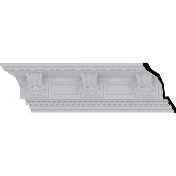 Ekena Millwork 5 1/4"H x 5 1/4"P x 7 1/2"F x 94 1/2"L Attica Acanthus Leaf Crown Moulding MLD05X05X07AT